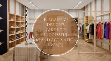 A vibrant brand activation event with interactive displays, immersive experiences, and engaged attendees exploring a creatively designed space.