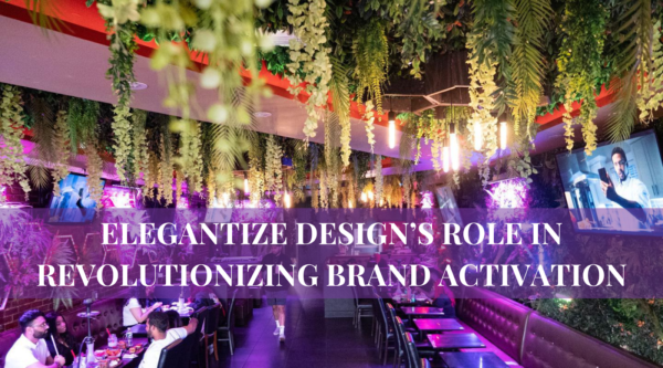 A modern and immersive brand activation event designed by Elegantize Design, featuring interactive displays and engaging customer experiences.